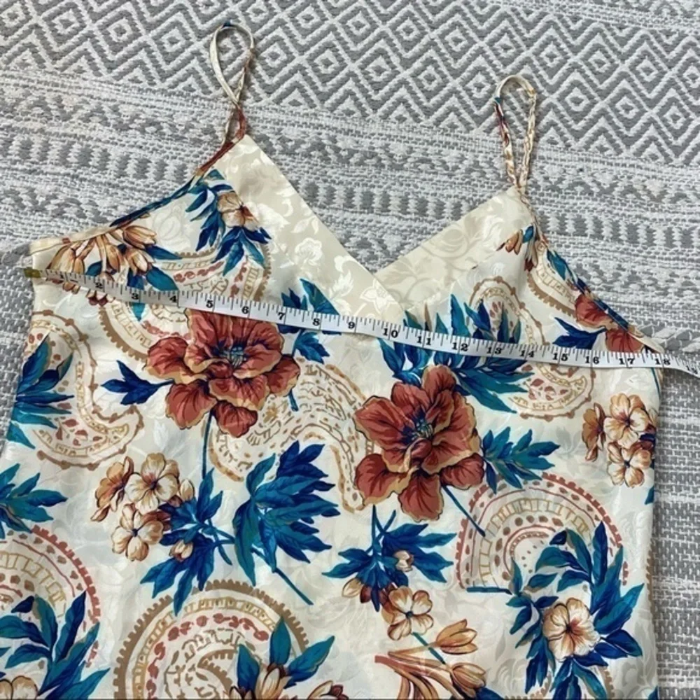 Vintage Kathryn 1990s Floral Elegant Ornate Silky Satin Mini Slip Dress Nightie